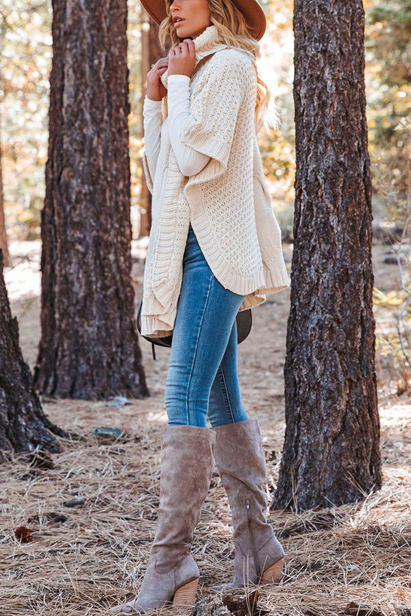 Beside The Fire Cable Poncho Sweater