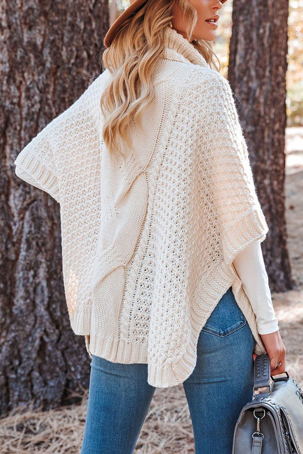 Beside The Fire Cable Poncho Sweater