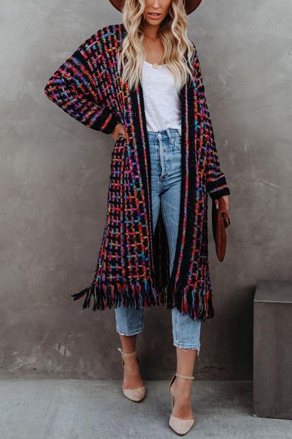 Best Version Fringe Knit Duster Cardigan