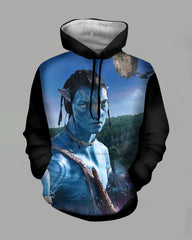 3D Movie Series Print Hooded Sweatshirt