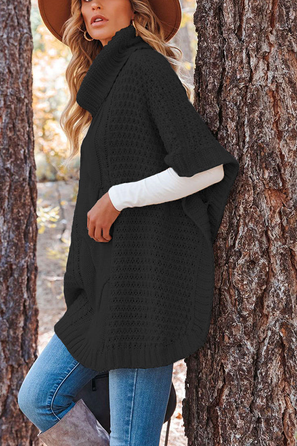 Beside The Fire Cable Poncho Sweater