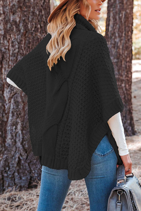 Beside The Fire Cable Poncho Sweater