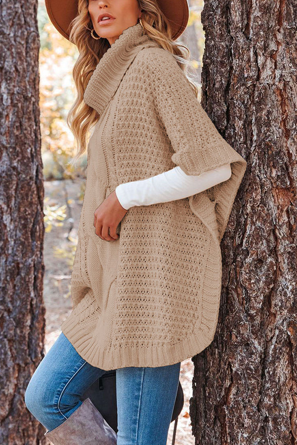 Beside The Fire Cable Poncho Sweater