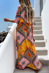 Beauty In Bloom Patchwork Boho Print Maxi Dress