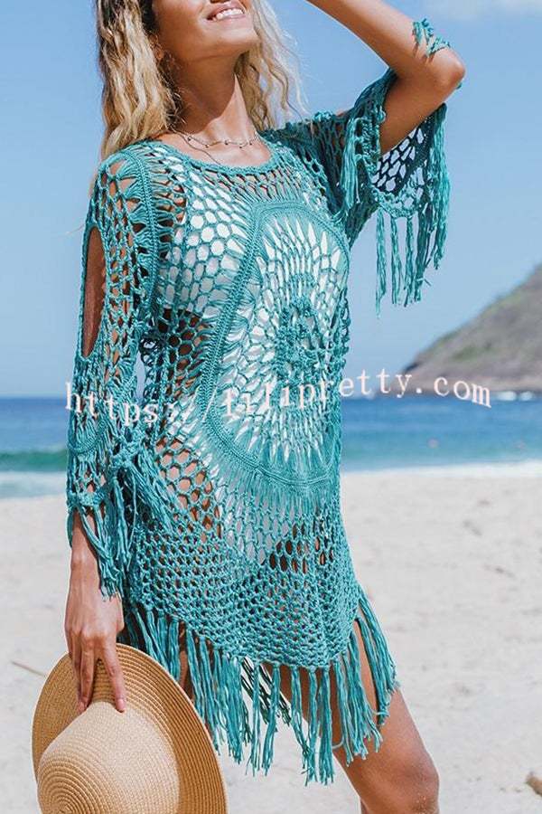 Beautiful Mandala Pattern Beachwear Crochet Cover-up