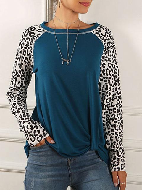 Long Sleeve leopard Printed Tops