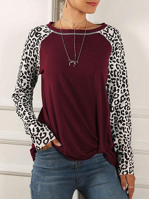 Long Sleeve leopard Printed Tops