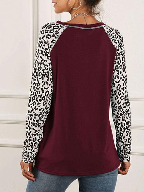 Long Sleeve leopard Printed Tops