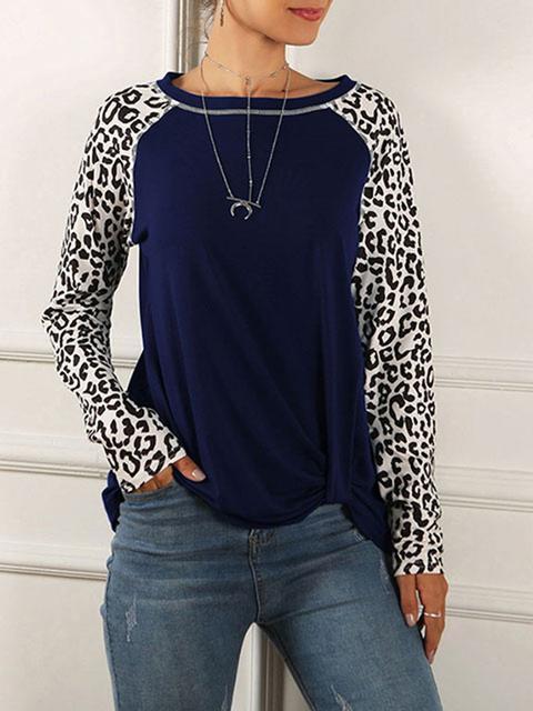 Long Sleeve leopard Printed Tops