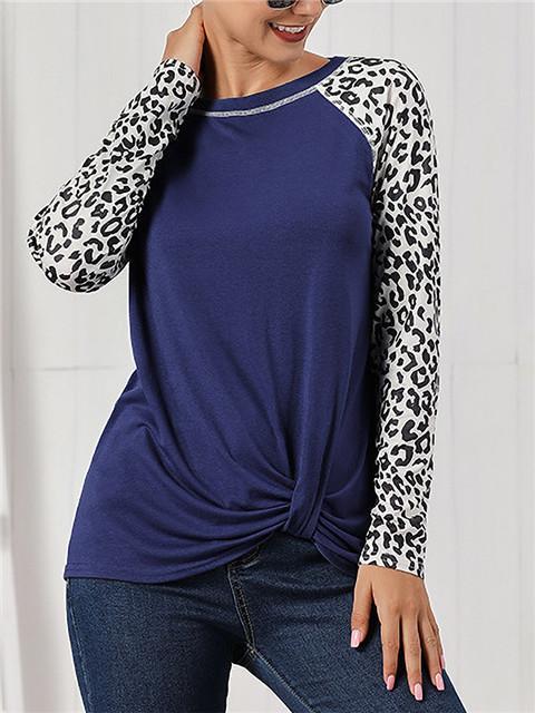 Long Sleeve leopard Printed Tops